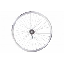 Колесо задн. VLT 28" AL 36H двост. дорожн. silver; Втулка VELOSTEEL (Чехія) на гайках