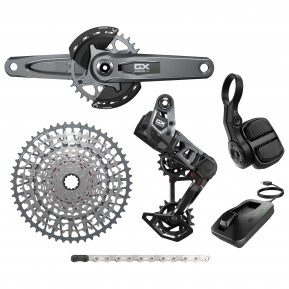 Групсет SRAM GX T-Type Eagle Transmission AXS Groupset (RD w/Battery/Charger/Cord, EC POD, FC GX Q174 DUB MTB Wide 165 Dark Polar w/DM 32t CR w/2 Guards, CN 126l, CS XS-1275 10-52t) Фото №1