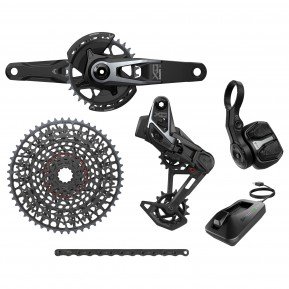 Групсет SRAM X0 T-Type Eagle V2 Transmission AXS Groupset (RD w/Battery/Charger/Cord, EC POD Ult, FC X0 Q174 CL55 DUB MTB Wide 170 w/DM 32t CR w/2 Guards, CN 126l, CS XS-1295 10-52t) Фото №1