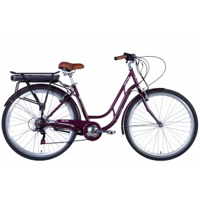 Велосипед з електроприводом  28" сталь  Dorozhnik eRETRO Vbr FR рама-19" 36B 13А*г 500Вт малиновий 2026 Фото №1