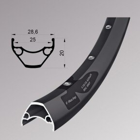 Обід Remerx E-ROCKY RX 3025, 29, 622x25, 32 отв, FV, пістонований, чорний анод., E-Bike, безкам. Фото №1