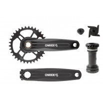 Комплект шатунов ONRIDE Solo Pro 1230, под Hollowtech, 170 мм, 34Т, на 12/11 шв., с кареткой, черный