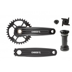 Комплект шатунов ONRIDE Solo Pro 1230, под Hollowtech, 170 мм, 34Т, на 12/11 шв., с кареткой, черный Фото №1