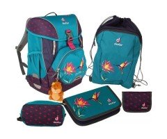 Шкільний набір Deuter OneTwoSet - Sneaker Bag колір 3044 petrol bird (3830116 OneTwo; 3890115 Sneaker Bag; 3890215 Chest Wallet; 3890416 Pencil Pouch; 2890315 Pencil box)