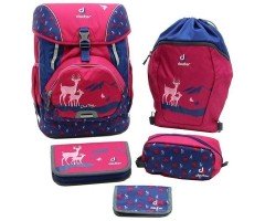 Шкільний набір Deuter OneTwoSet - Sneaker Bag колір 5018 magenta deer (3830116 OneTwo; 3890115 Sneaker Bag; 3890215 Chest Wallet; 3890416 Pencil Pouch; 2890315 Pencil box)