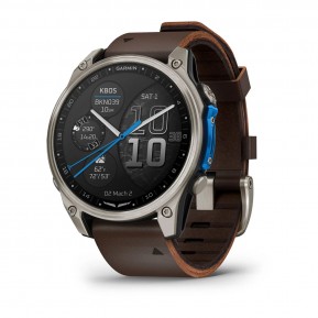 Авиационные часы Titanium с Oxford Brown коричневым кожаным ремешком Garmin D2™ Mach 2 - 47мм Фото №1