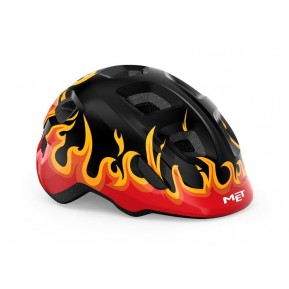 Дитячий шолом MET HOORAY BLACK FLAMES GLOSSY   Фото №1