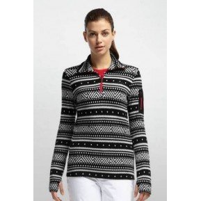 Кофта Icebreaker Vertex LS Half Zip Fair Isle WMN black/snow/garnet  S Фото №1