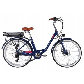 Велосипед з електроприводом 26" AL Dorozhnik eRUBY DD FR рама-17" 36B 13А*г 500Вт темно-синій 2026 Фото №1