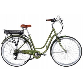 Велосипед з електроприводом  28" сталь  Dorozhnik eRETRO Vbr FR рама-19" 36B 13А*г 500Вт темно-зелений 2026 Фото №1