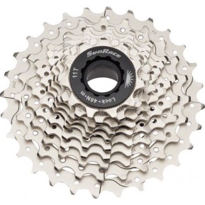 Касета вело 10-k 11-28T SUN RACE RS1 сталевий павук, Metallic Silver Фото №1