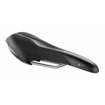 Сідло Selle Royal SCIENTIA A1 Athletic, 3D skingel, оббивка Black Gummy/Black mokka, 289х127мм, 380г, рейли сталь + Curva suspension, unisex, чорне