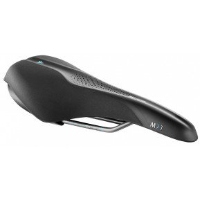 Седло   Selle Royal SCIENTIA M1 Moderate, 3D skingel, обивка Black gummy/Black mokka, 289х141мм, 425г, рейлы сталь + Curva suspension, unisex, чёрное Фото №1