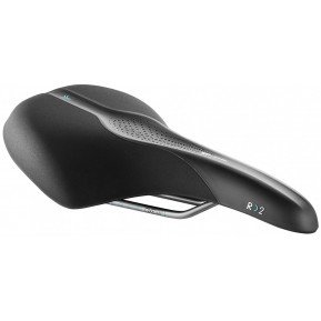Седло  Selle Royal SCIENTIA R2 Relaxed, 3D skingel, обивка Black gummy/Black mokka, 289х196мм, 485г, рейлы сталь + Curva suspension, unisex, чёрное Фото №1