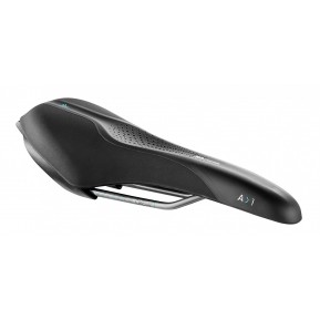Сідло Selle Royal SCIENTIA A1 Athletic, 3D skingel, оббивка Black Gummy/Black mokka, 289х127мм, 380г, рейли сталь + Curva suspension, unisex, чорне Фото №1